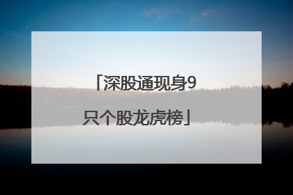 深股通现身9只个股龙虎榜