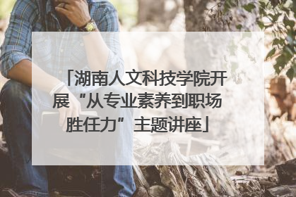 湖南人文科技学院开展“从专业素养到职场胜任力”主题讲座