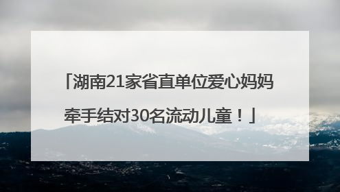 湖南21家省直单位爱心妈妈牵手结对30名流动儿童！