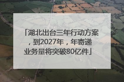 湖北出台三年行动方案，到2027年，年寄递业务量将突破80亿件