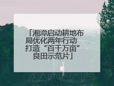 湘潭启动耕地布局优化两年行动 打造“百千万亩”良田示范片