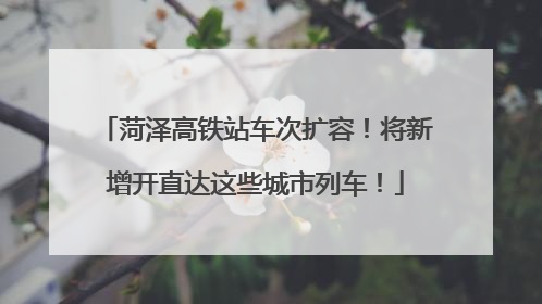 菏泽高铁站车次扩容！将新增开直达这些城市列车！