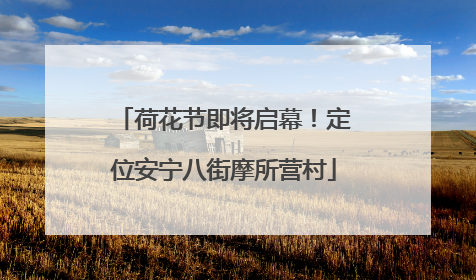 荷花节即将启幕！定位安宁八街摩所营村