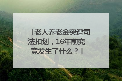 老人养老金突遭司法扣划，16年前究竟发生了什么？