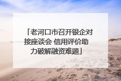 老河口市召开银企对接座谈会 信用评价助力破解融资难题