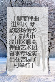 聊斋俚曲进村居 琴韵悠扬传乡音 淄博市淄川区聊斋俚曲艺术团夏季专场演出在杏园子村举行