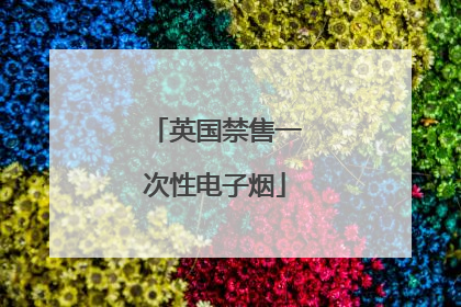 英国禁售一次性电子烟