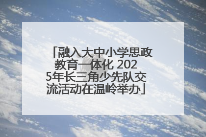 融入大中小学思政教育一体化 2025年长三角少先队交流活动在温岭举办