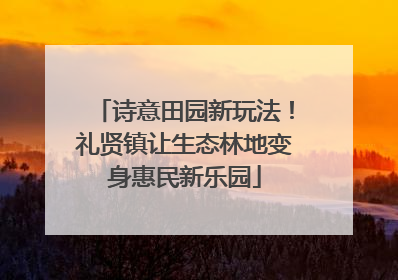 诗意田园新玩法！礼贤镇让生态林地变身惠民新乐园