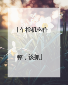 车检机构作弊，该抓