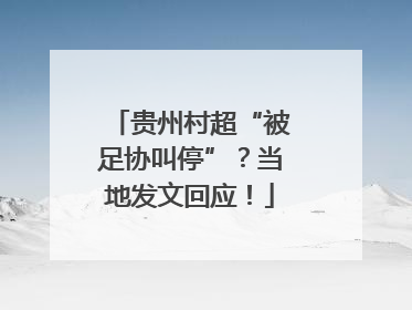 贵州村超“被足协叫停”？当地发文回应！