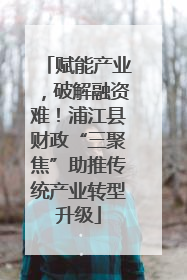 赋能产业，破解融资难！浦江县财政“三聚焦”助推传统产业转型升级