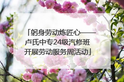 躬身劳动炼匠心——卢氏中专24级汽修班开展劳动服务周活动