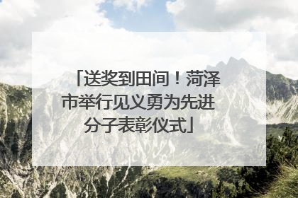 送奖到田间！菏泽市举行见义勇为先进分子表彰仪式