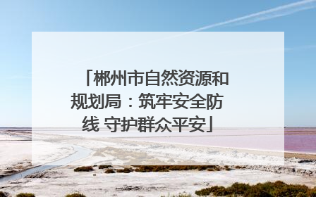 郴州市自然资源和规划局：筑牢安全防线 守护群众平安