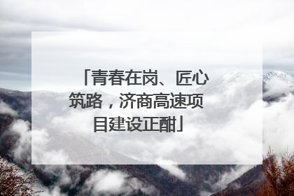 青春在岗、匠心筑路，济商高速项目建设正酣