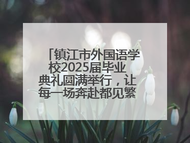 镇江市外国语学校2025届毕业典礼圆满举行，让每一场奔赴都见繁花满树