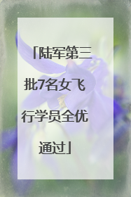 陆军第三批7名女飞行学员全优通过