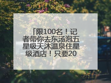 限100名！记者带你去东汤泡五星级天沐温泉住星级酒店！只要200多元……