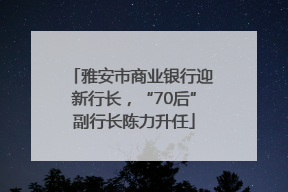 雅安市商业银行迎新行长，“70后”副行长陈力升任