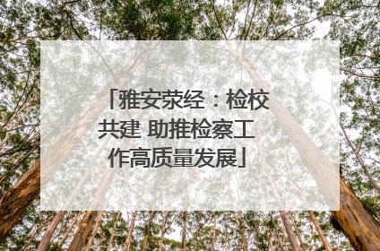 雅安荥经：检校共建 助推检察工作高质量发展