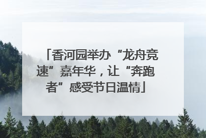 香河园举办“龙舟竞速”嘉年华，让“奔跑者”感受节日温情