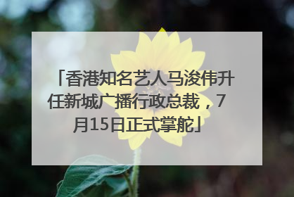 香港知名艺人马浚伟升任新城广播行政总裁，7月15日正式掌舵