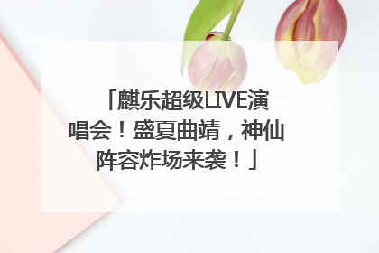 麒乐超级LIVE演唱会！盛夏曲靖，神仙阵容炸场来袭！