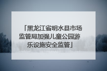 黑龙江省明水县市场监管局加强儿童公园游乐设施安全监管