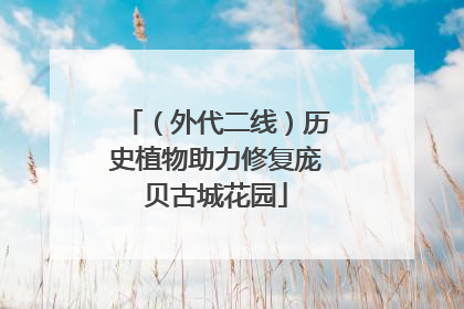 （外代二线）历史植物助力修复庞贝古城花园