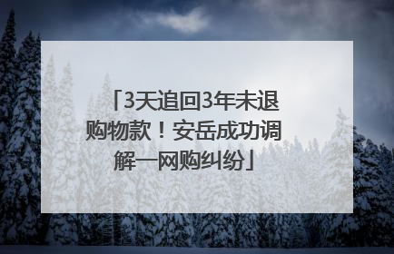 3天追回3年未退购物款！安岳成功调解一网购纠纷