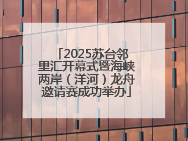 2025苏台邻里汇开幕式暨海峡两岸（洋河）龙舟邀请赛成功举办