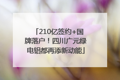 210亿签约+国牌落户！四川广元绿电铝都再添新动能