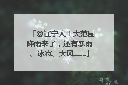 @辽宁人！大范围降雨来了，还有暴雨、冰雹、大风……